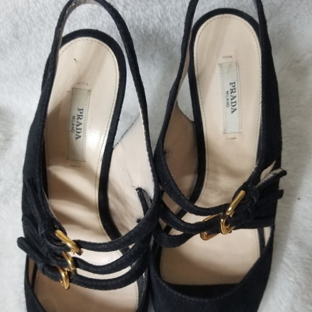 Prada 3 strap slingback heels - Picture 5 of 8